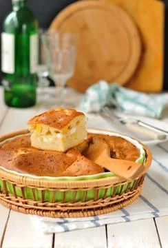 Cabbage and Boiled Egg Filled Pie Stock Photos