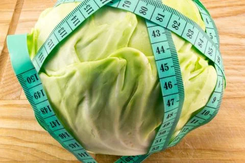 Cabbage and measuring Stock Photos
