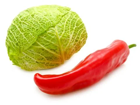 Cabbage and Pepper Stock Photos