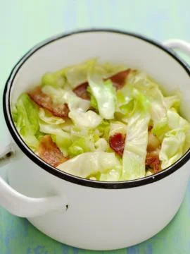 Cabbage with bacon Stock Photos