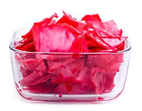 Cabbage in beetroot sauce Stock Photos