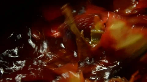 Cabbage beetroot soup with beef stew Stock Footage 250297192