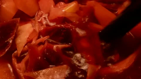 Cabbage beetroot soup Stock Footage 250224357