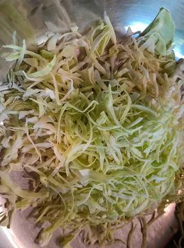 Cabbage chopped for making vegetables Stock Photos