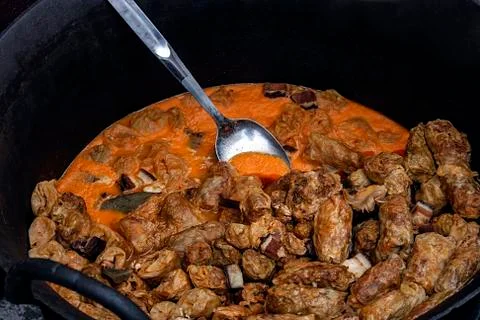 Cabbage cooked in a large pot Stock Photos