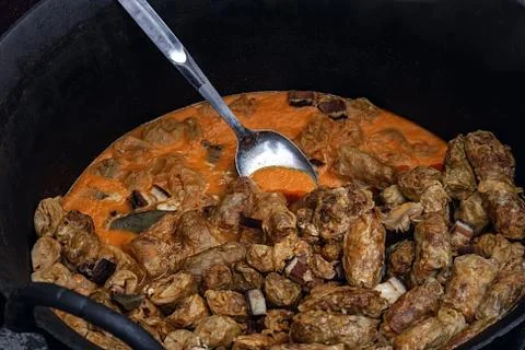 Cabbage cooked in a large pot Stock Photos