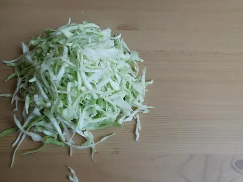Cabbage cut vegetable green white food Shredded cabbage. Foto stock