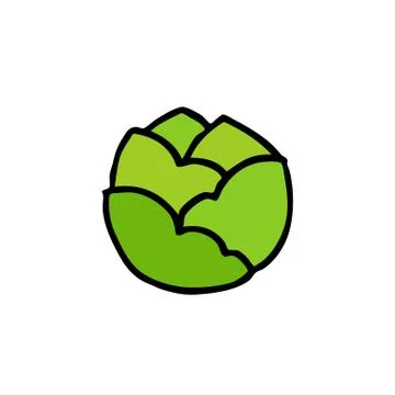 Cabbage doodle icon, vector illustration Stock Illustration