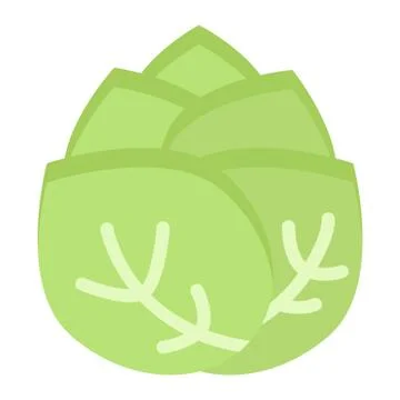 Cabbage flat icon, vegetable and diet Illustrazione stock