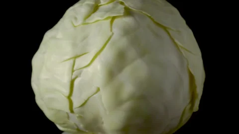 Cabbage head close-up. Rotation Stock Footage 163702904