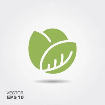 Cabbage icon in flat style. Vector illustration. Stock Illustration