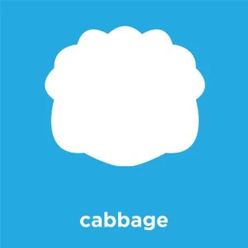Cabbage icon isolated on blue background Ilustración de archivo