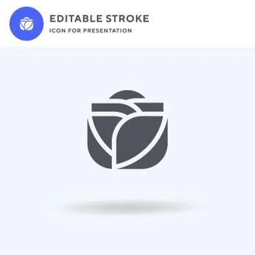 Cabbage icon vector, filled flat sign, solid pictogram isolated on white, logo Illustrazione stock