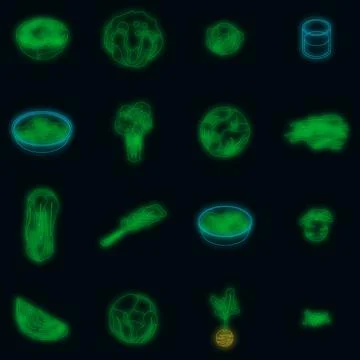 Cabbage icons set vector neon Ilustración de archivo