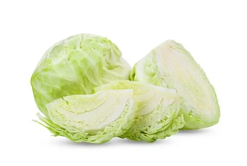 Cabbage isolated on white background. full depth of field Stock Photos