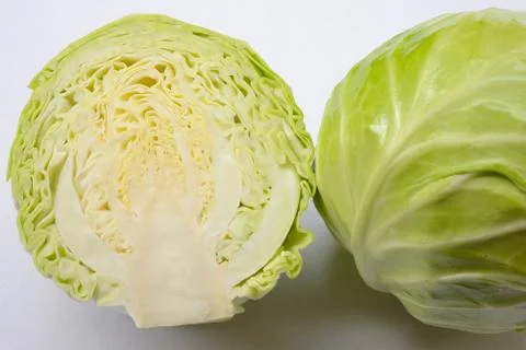 Cabbage isolated on white background Stock Photos