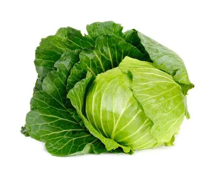 Cabbage isolated on the white background Stock Photos