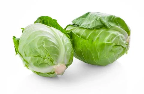 Cabbage isolated on white background Stock Photos