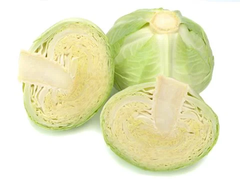 Cabbage isolated on white background Stock Photos