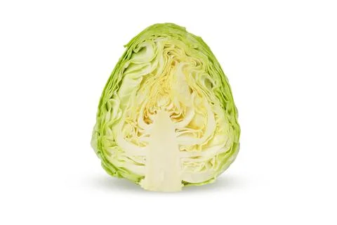 Cabbage isolated on white background. a piece of young white cabbage. Stock-Fotos