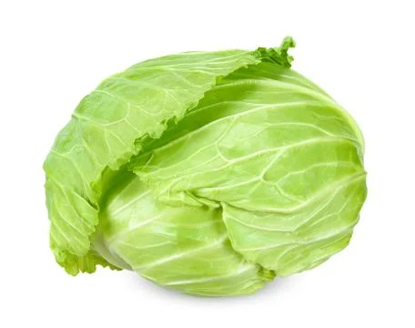 Cabbage isolated on white clipping path Stock Photos