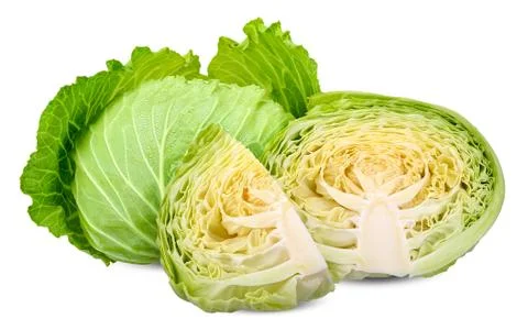 Cabbage isolated on white clipping path Stock Photos