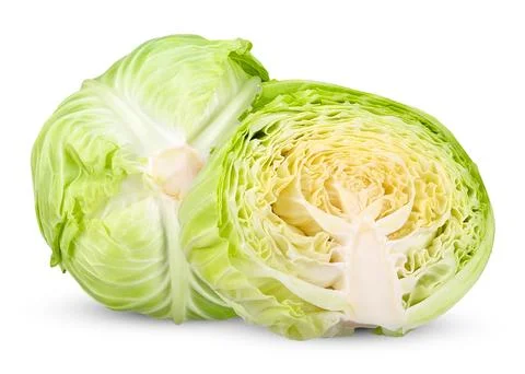 Cabbage isolated on white clipping path Stock Photos