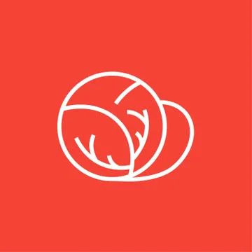 Cabbage line icon Stock Illustration
