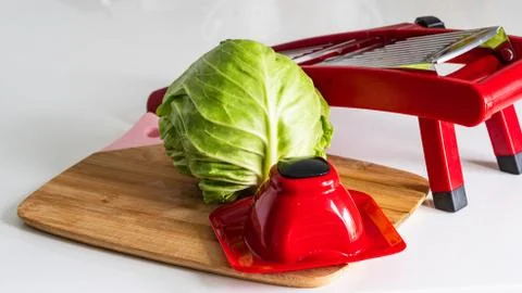Cabbage is lying on the table Stock Photos