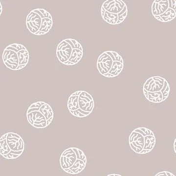 Cabbage one whole line vector seamless pattern Ilustración de archivo