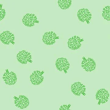 Cabbage palm tree line seamless pattern Stock Illustration