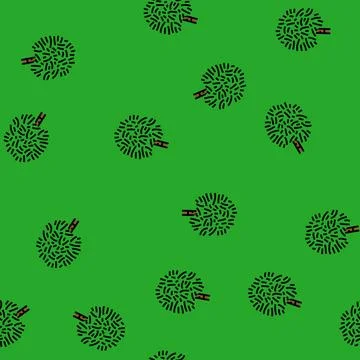 Cabbage palm tree vector seamless pattern Stock Illustration