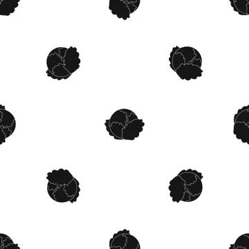 Cabbage pattern seamless black Ilustración de archivo