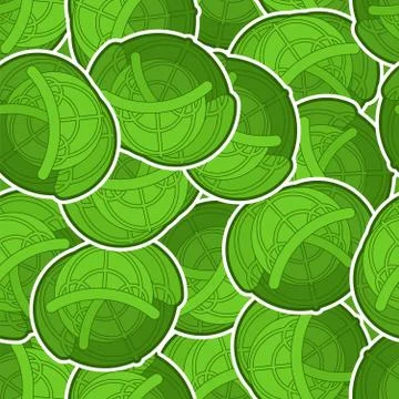 Cabbage pattern seamless. Vegetable background. Head of cabbage ornament. vec Illustrazione stock