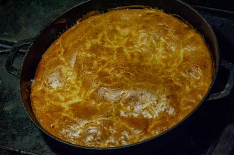 Cabbage Pie. Charlotte pie with cabbage. Stock Photos