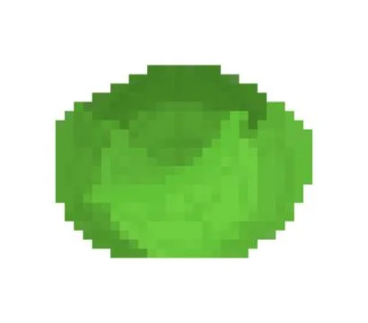 Cabbage pixel art. Head of cabbage 8 bit. Pixelate Vegetable. vector illustra Stock Illustration