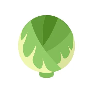 Cabbage plant icon flat isolated Stock Illustration