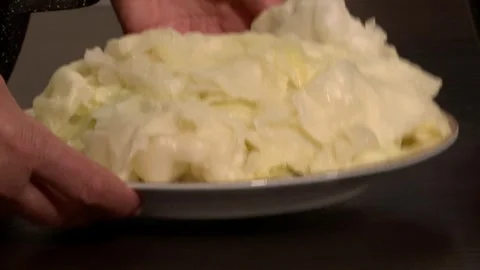 Cabbage in the plate Stock Footage 325597628