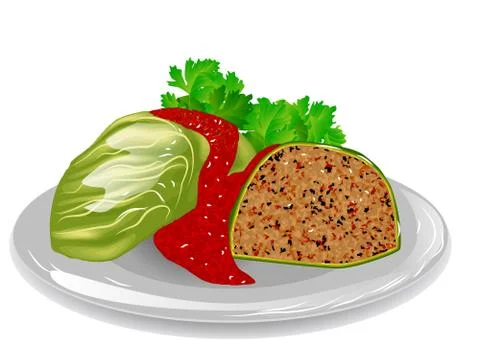 Cabbage roll Stock Illustration