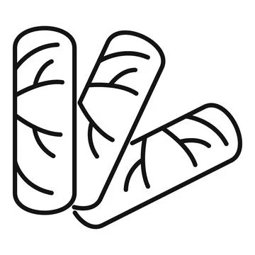 Cabbage rolls cooking on white background. Line style vector Stock Illustration