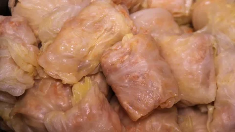 Cabbage Rolls Rotating Stock Footage 86529034
