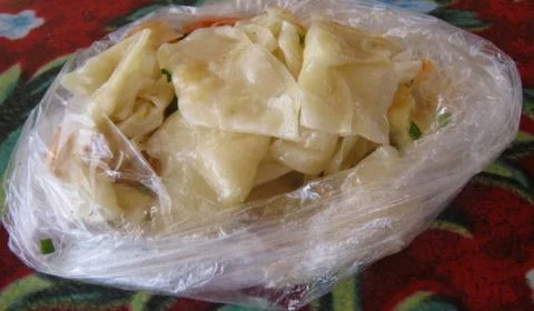 Cabbage salted in a package. Stock Photos