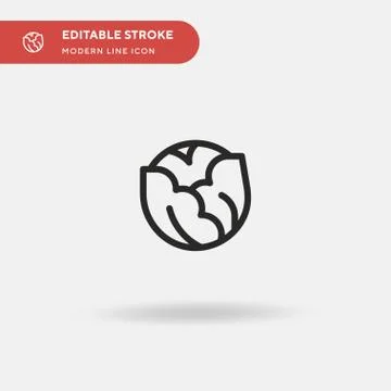Cabbage Simple vector icon. Illustration symbol design template for web mobil Stock Illustration