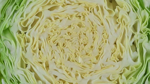 Cabbage slice rotates, top view Vídeo Stock 129233046