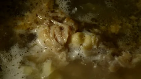 Cabbage soup with chicken Stock Footage 250146574