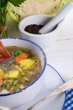 Cabbage stew with meat Stock Photos