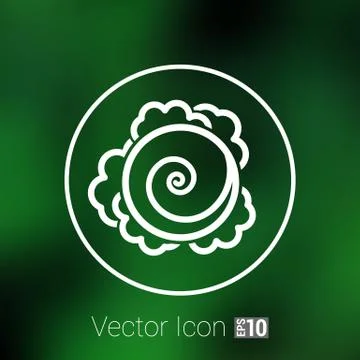 Cabbage. Vector hand drawn vegetables kale logo Stock Illustration