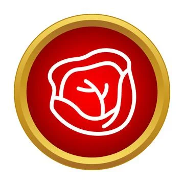 Cabbage vegetable vector icon on red button Stock Illustration