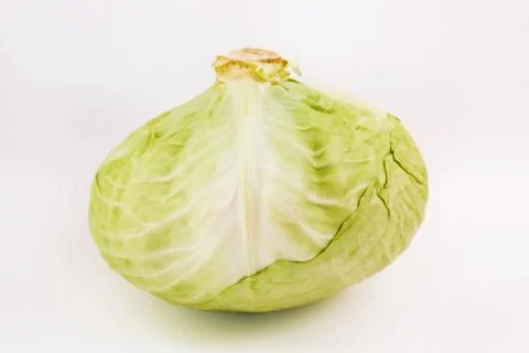 Cabbage on a white background close-up Stock Photos