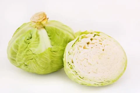 Cabbage on a white background close-up 库存照片